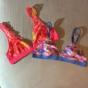 2 PINK Victoria’s Secret lace bralettes